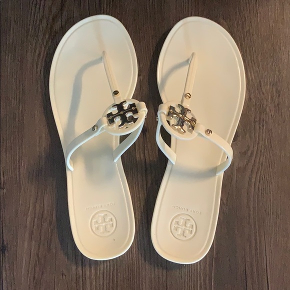 tory burch mini miller jelly thong sandal ivory